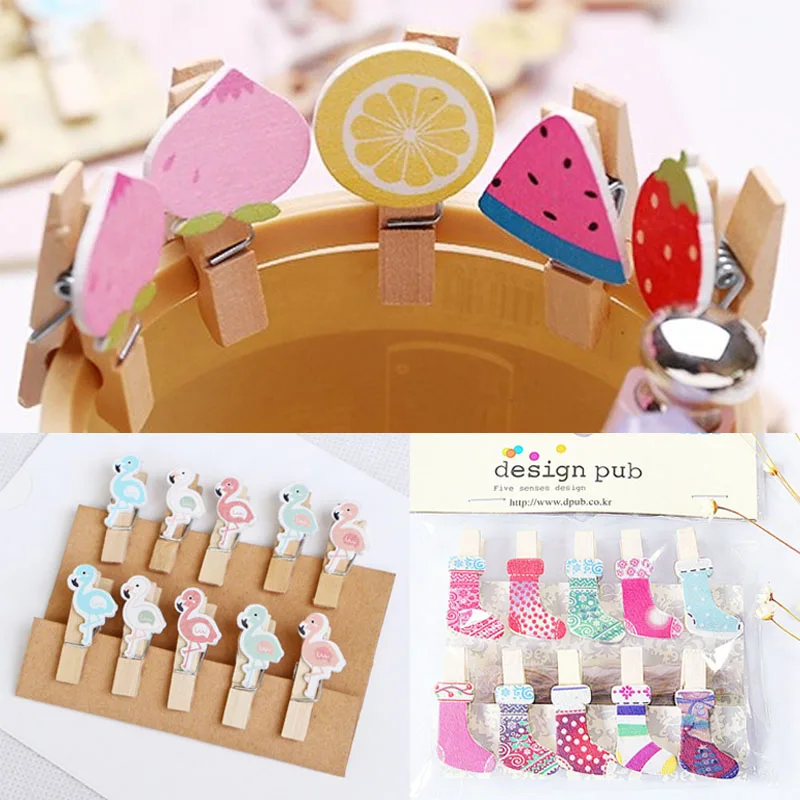 10 шт./партия Декоративные Деревянные прищепки для фотобумаги|Украшения своими