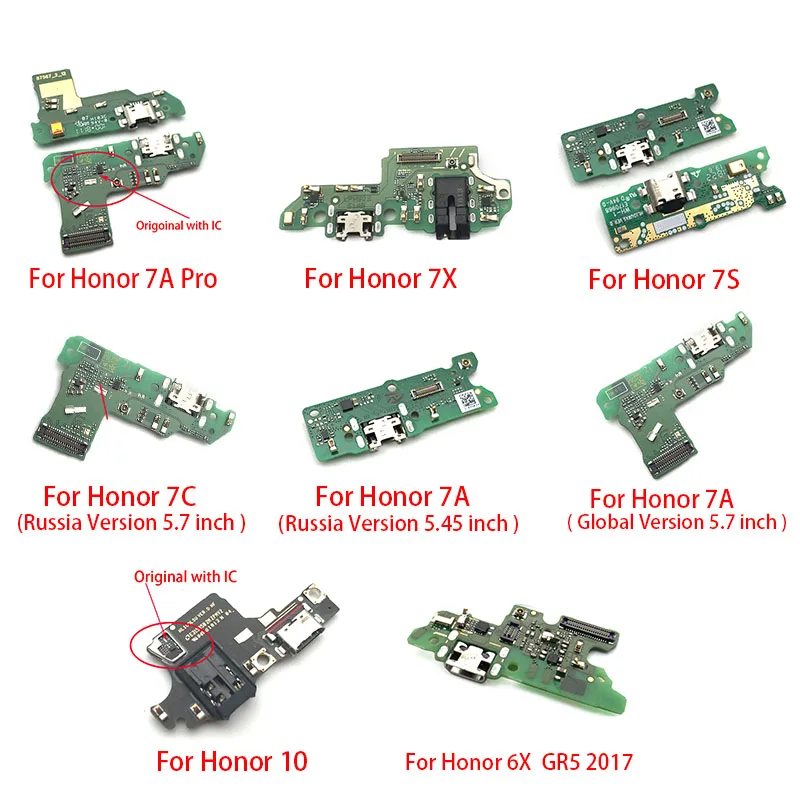 Соединительная плата для зарядного порта гибкий кабель с микрофоном Huawei Honor 10 7X 7S