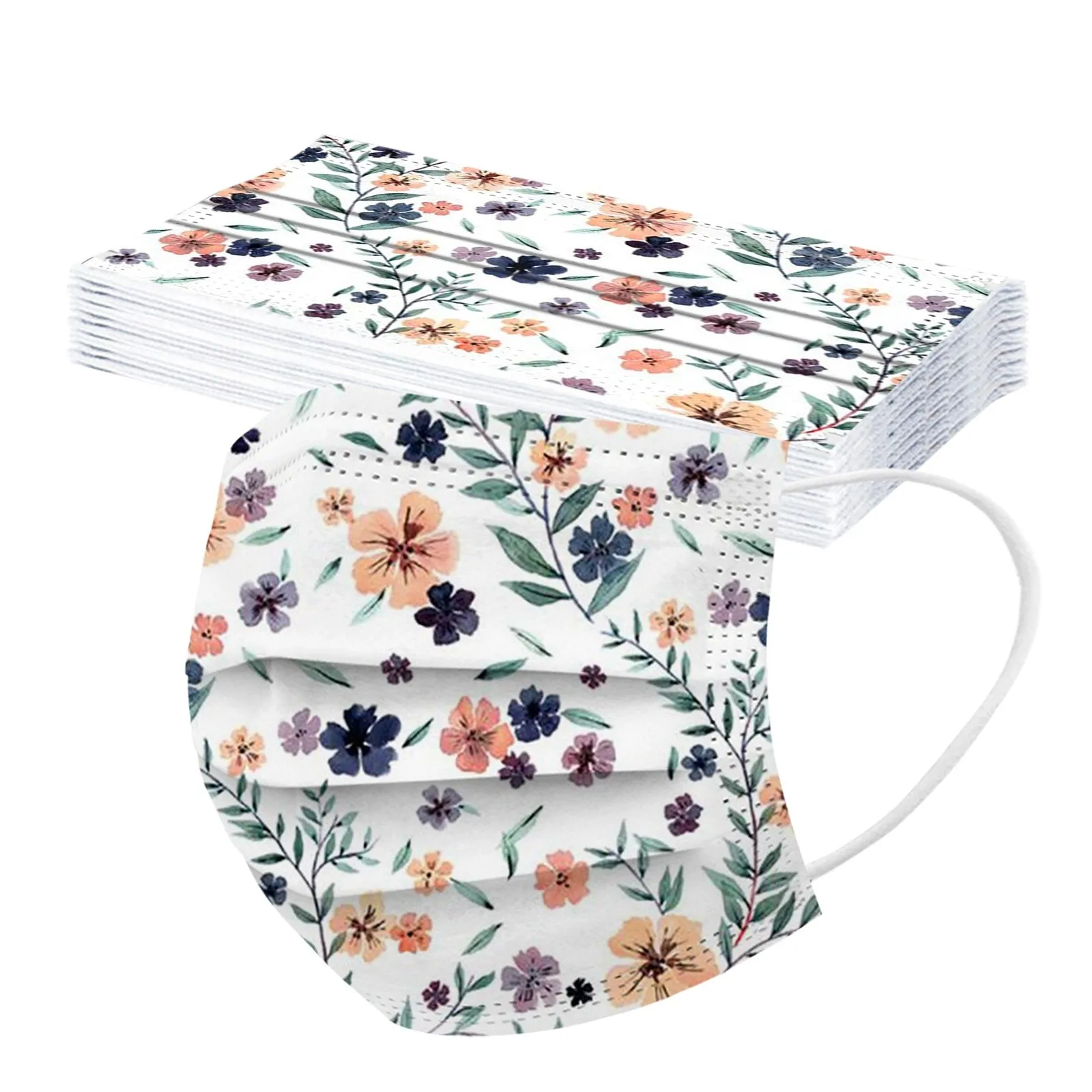 10 шт. одноразовые ветрозащитные дышащие маски для лица с цветочным принтом