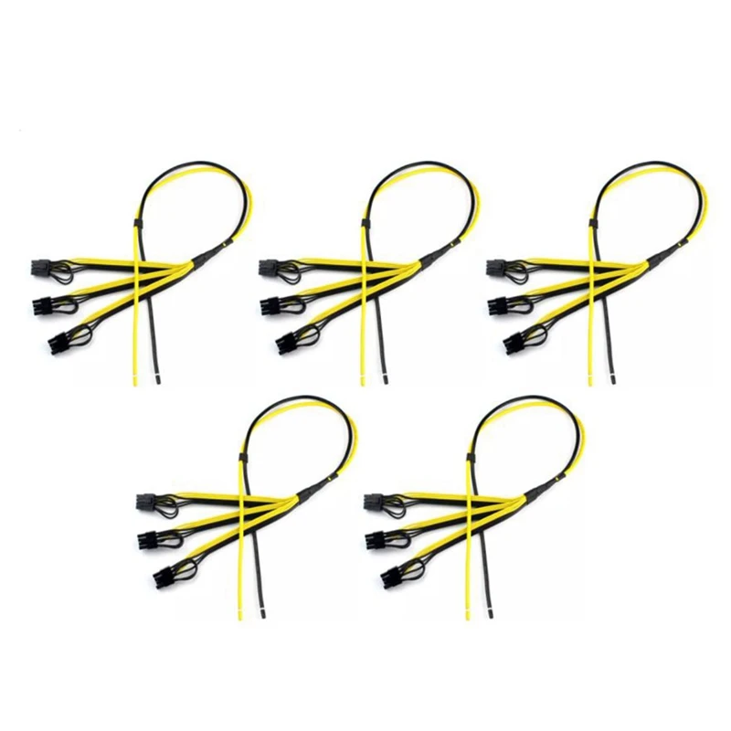 

Power Supply Cable 6+2 Pin Card Line 1 to 3 6Pin +2Pin Adapter Cable 12AWG+18AWG Splitter Wire for Miner Mining BTC