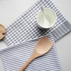 Серые и белые клетчатые полосы классические хлопчатобумажные салфетки простые салфетки чайные полотенца украшение кухонного стола