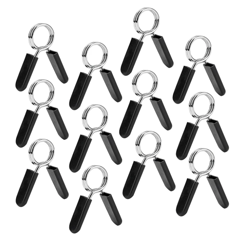 12Pack Dumbbell Spring Collars, Exercise Barbell Clip Clamps for Weight Dumbbells Gym Fitness Training Weight-Lifting