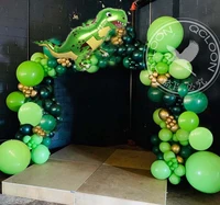 jungle party dinosaur theme light dark green balloon garland arch kit baby baptism birthday boy party decorative supplie