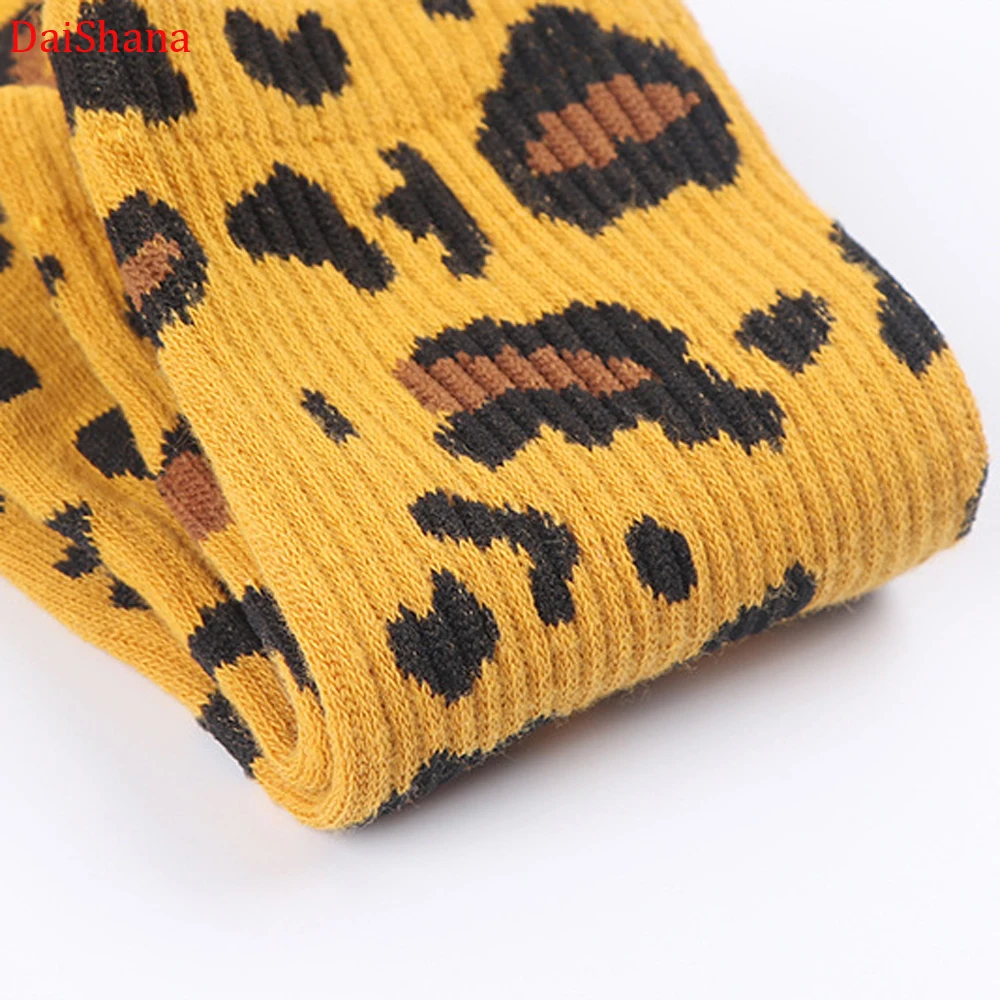 DaiShana Harajuku New Women Socks Leopard Grain Elegant Socks Long Loose Sock Autumn Winter Korea their leisure sock hot selling
