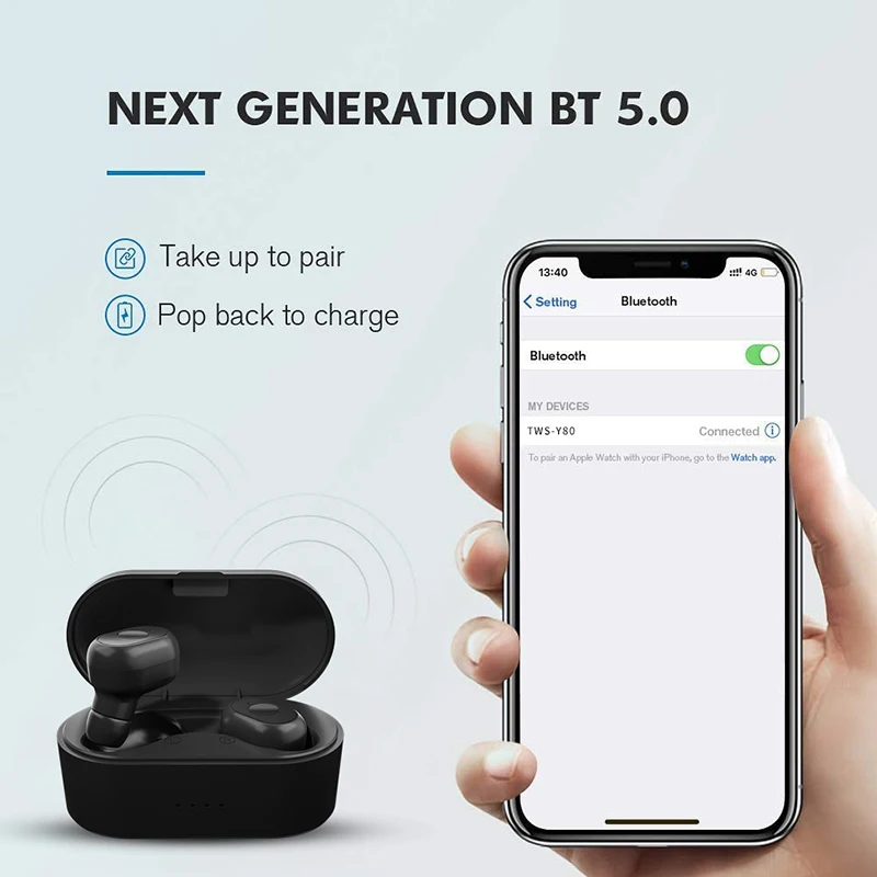 Y80 TWS Bluetooth 5 0 наушники портативные беспроводные музыкальные гарнитуры Наушники