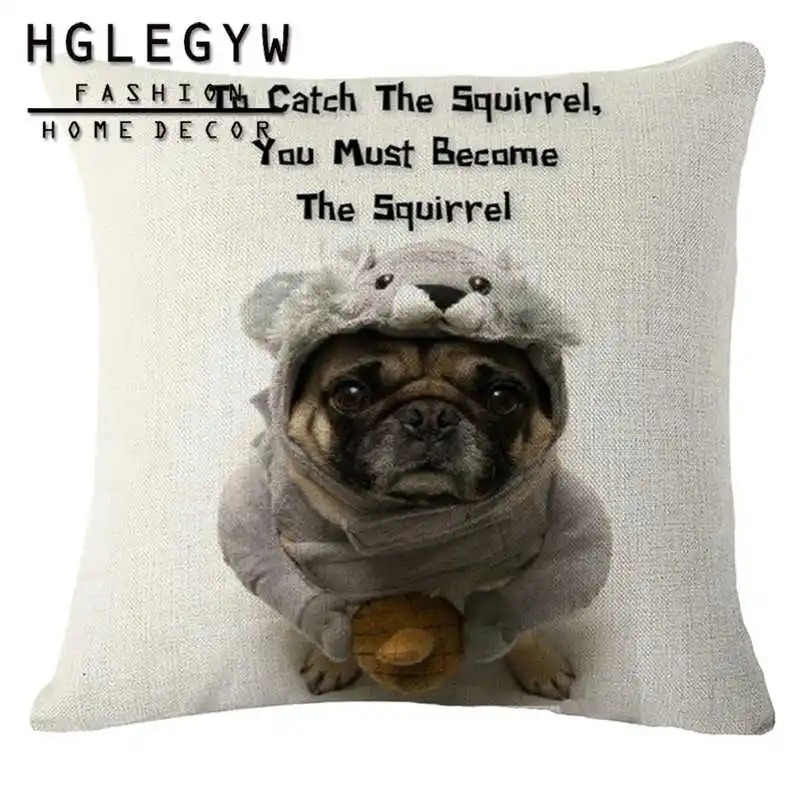 Симпатичный чехол для подушки в виде бульдога Французская модель декоративный