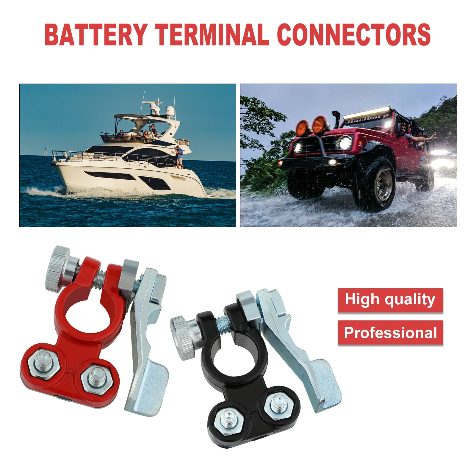 

1 Pair Professional Battery Cable Terminal Clip Adjustable Quick Release