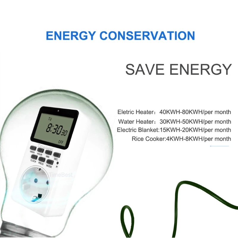 

Outlet Timer, Digital Programmable TimerHeavy Duty Smart Indoor Timer for Electric Outlets EU US UK Plug Wall Timer Switch Grou