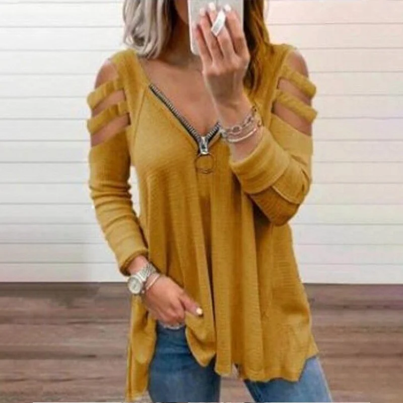 Женская ажурная блузка в полоску однотонная плиссированная с открытыми плечами