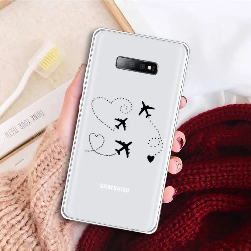 

World Map Travel Phone Case Clear Transparent for samsung A 21s 50 71 S 8 9 20 note 10 20 plus ultra