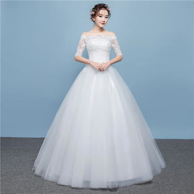 Женское роскошное кружевное свадебное платье с открытыми плечами vestido de
