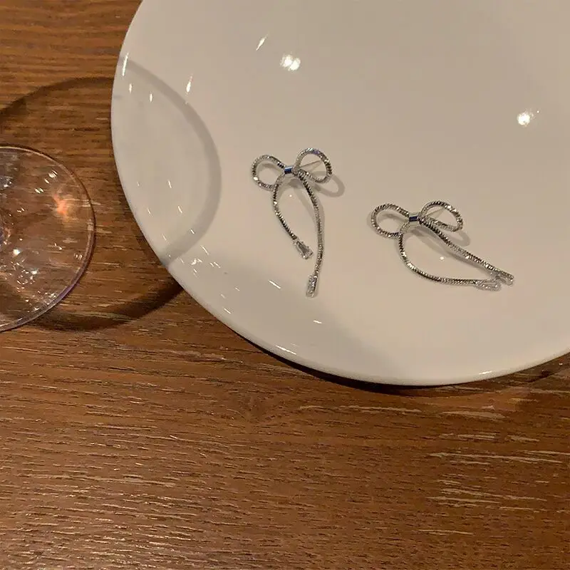 

Bow Tie Dangle Drop Earrings for Women Girls Cubic Zirconia Party Statement Jewelry