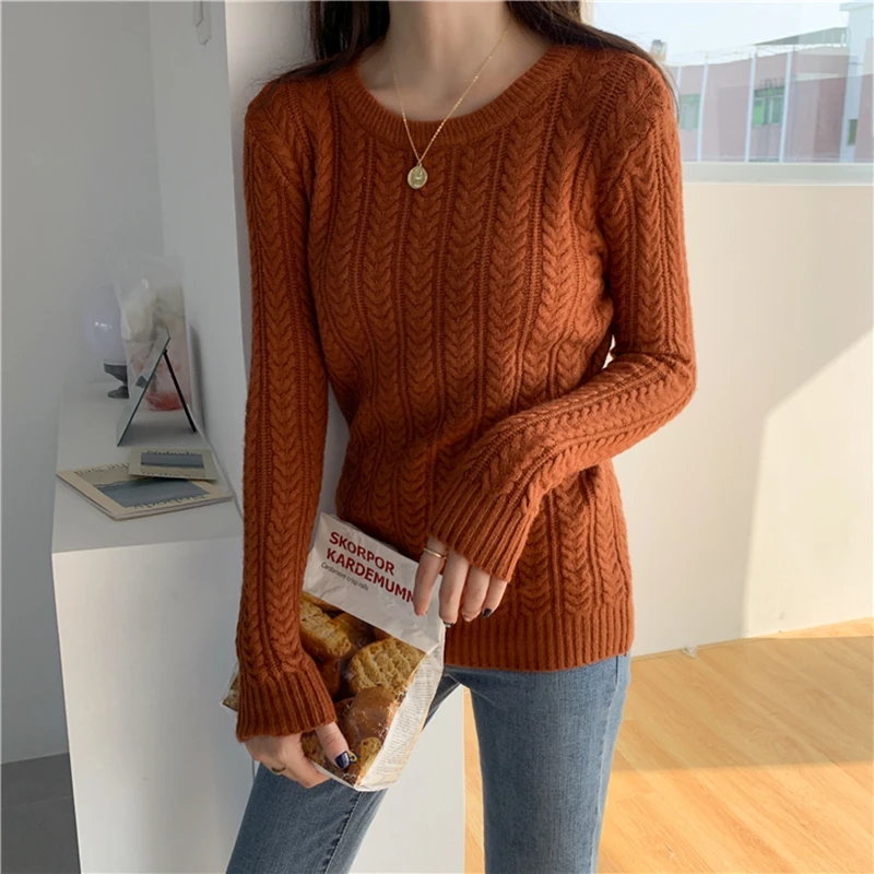 

BETHQUENOY O-Neck Mujer Sweater Top Women Pull Femme Hiver Vrouw Sweater Damski Truien Dames Frau Pullover Invierno 2020 Winter