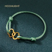 moonlight 2021 new fashion jewelry bracelets for women double four leaf clover lucky bracelet 9 colors birthday party gifts