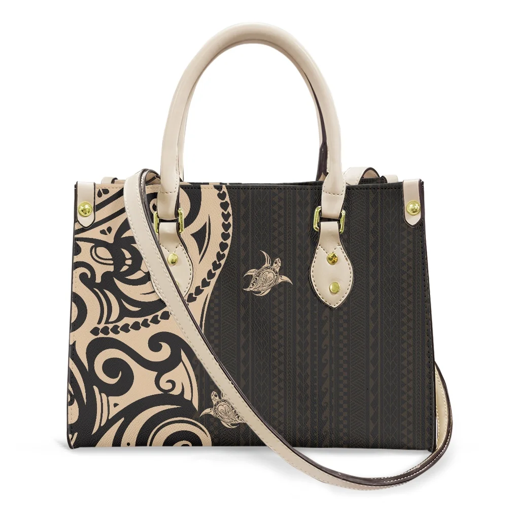 

Hawaiian Polynesian Maori Tribal Branch Pattern Fashion Private Label Designer Bags Handbags Women Famous Brands