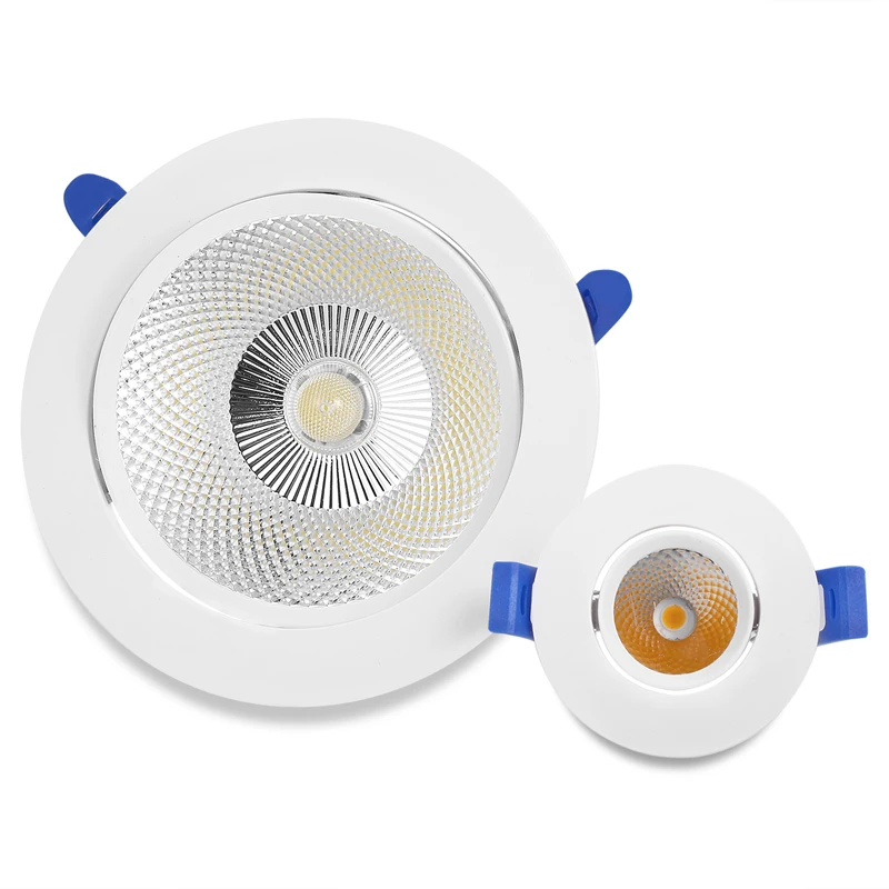 Встраиваемый круглый светодиодный потолочный светильник с COB матрицей Точечный