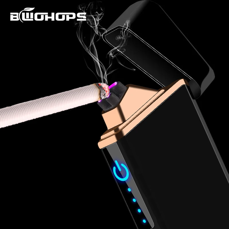 Электронная зажигалка двойной дуги плазмы USB перезаряжаемая сигарета беспламенный Smok Открытый выживания ветрозащитный импульсный сигары Ligther