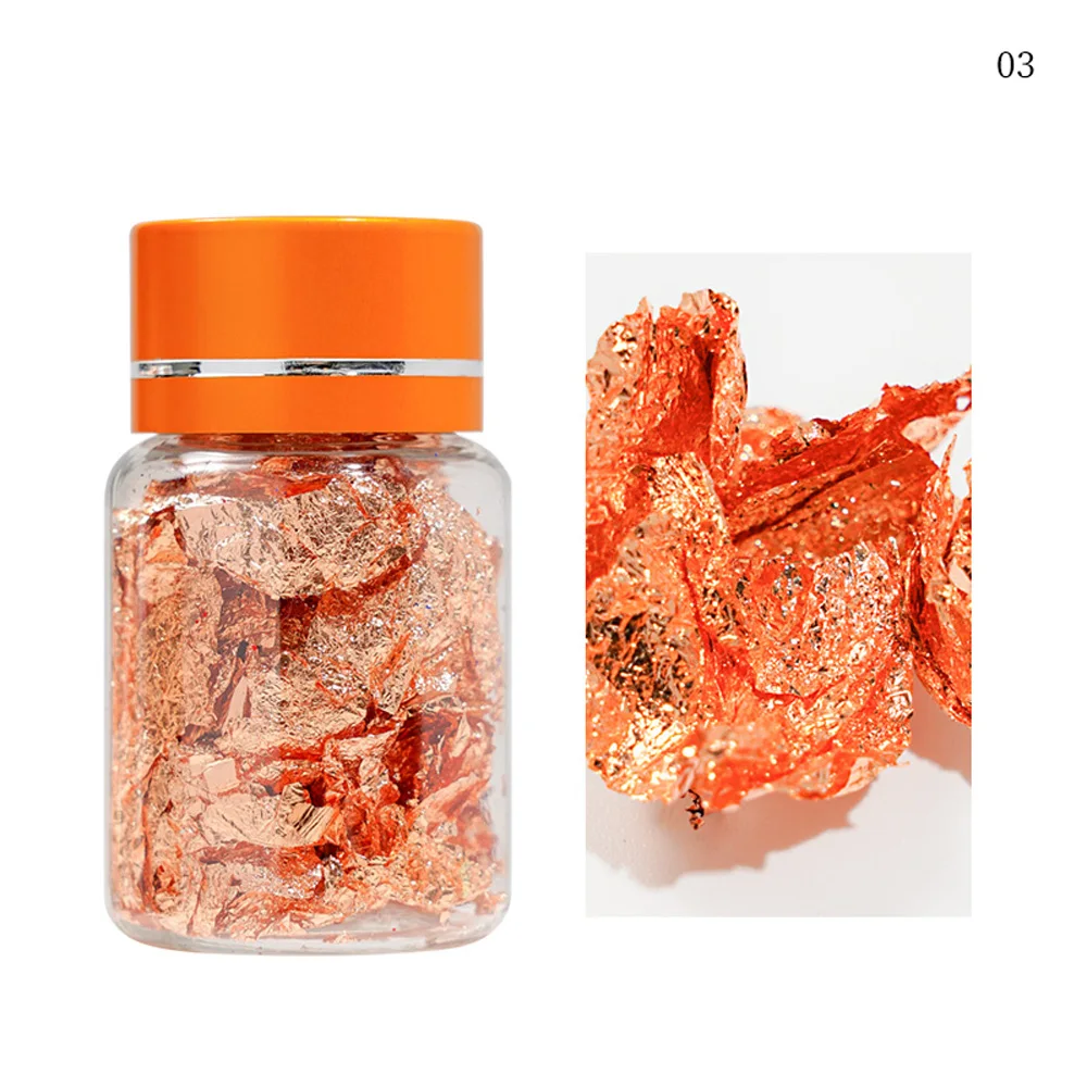 3g/бутылка фольга фрагменты украшения ногтей серебро/золото/лист цвета розовое