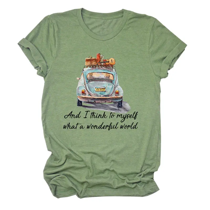 

Women Wonderful Crew Neck Hipster Letters Aesthetic Soft Casual Short Sleeve Funny Ladies Graphics Top Slogan Tee T-Shirt