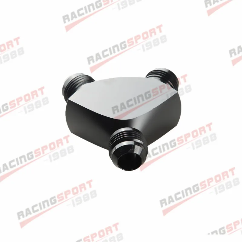 

-12AN AN12 Inlet Outlet Y Block Adapter Fittings Aluminium Black/Blue