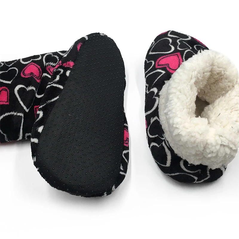 Зимние ботинки женские домашние тапочки рождественские носки с сердечками