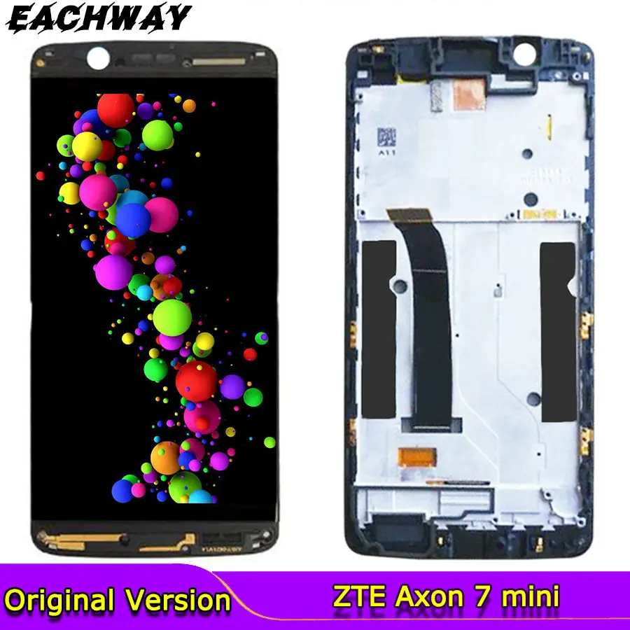Протестированный рабочий AMOLED ЖК дисплей ZTE Axon 7 Мини экран с рамкой сенсорная