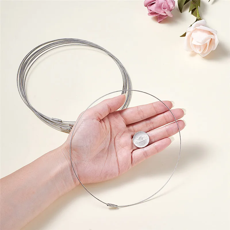 100 шт. Проволока из нержавеющей стали Цепочки и ожерелья Cord Jewelry findings для бижутерии, материал для рукоделия с латунной застежкой винт 445x1 мм