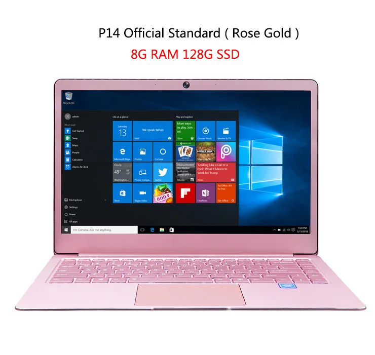 Rose Gold 8G 128G Ноутбук P14 14 дюймов 1920*1080 Intel Celeron J3355 двухъядерный ноутбук 8 ГБ ОЗУ 128 ГБ/256 ГБ/512 Гб ПЗУ Win10 HDMI Bluetooth компьютер - Цвет: Rose Gold 8G 128G