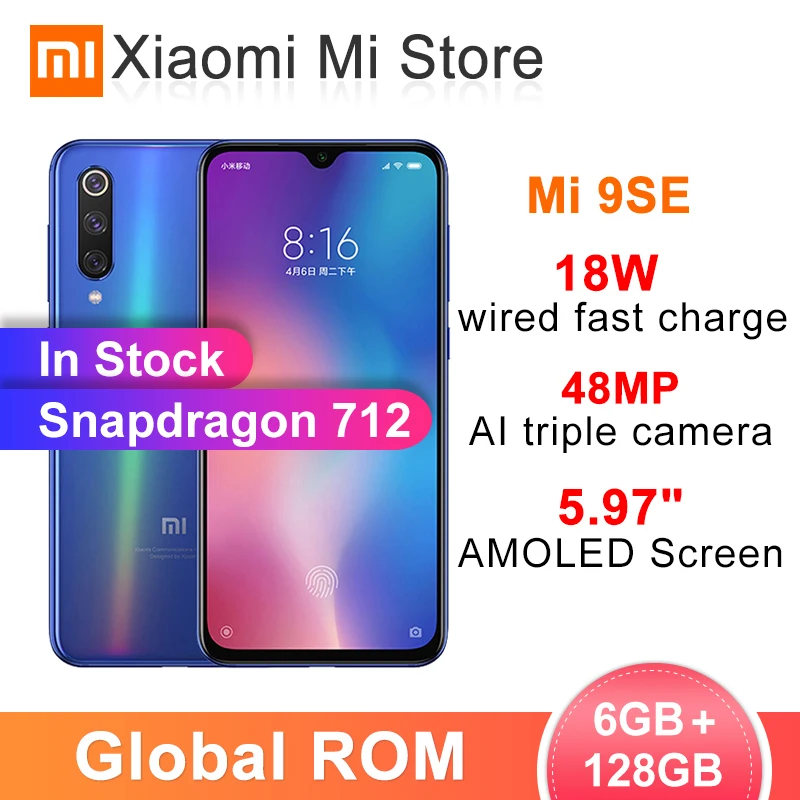 Смартфон Xiaomi mi 9 SE с глобальной ПЗУ 6 ГБ 128 Восьмиядерный процессор Snapdragon 712 5 97