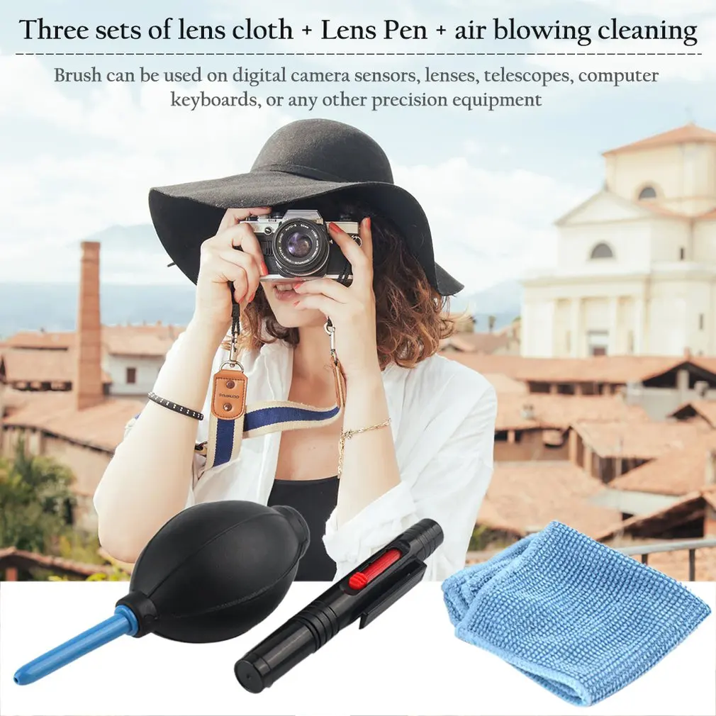 

Cleaning Cloth Brush and Air Blower In 1 Set Digital Camera Cleaning kit Dust Photography Professional Cleaner Air Blower