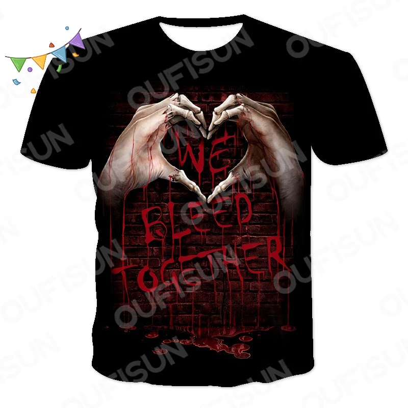 

Summer Men'S T-Shirt Casual Round Neck Short-Sleeved Tshirt Devil Skull Fashion Trendy Skull 3D T Shirt Male Fashion Men Tops