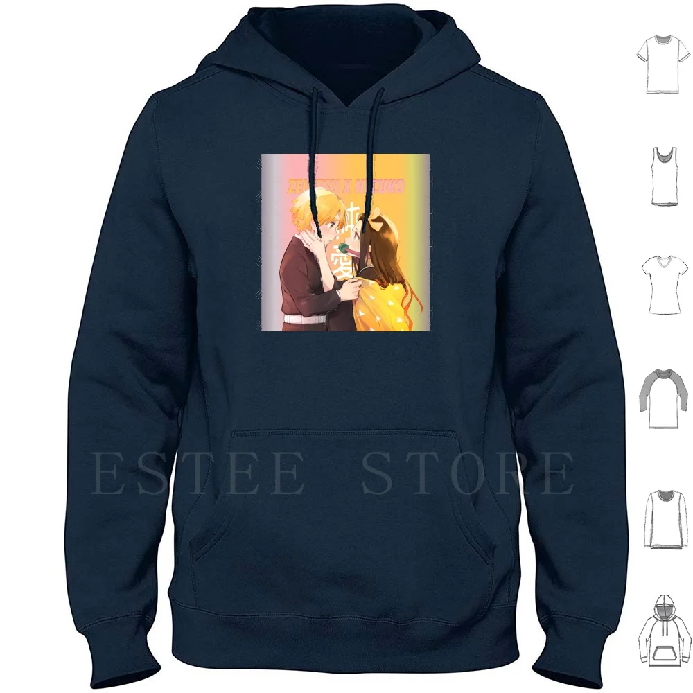 

X Nezuko Hoodie Long Sleeve Demon Anime Kimetsu No Yaiba Manga Nezuko Cute Demon Kawaii Kimetsu Japan Japanese Kimetsu No