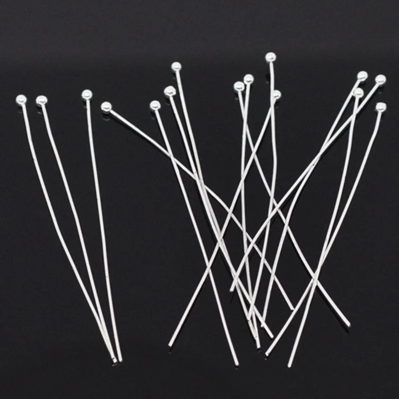 

DoreenBeads медные булавки с шариковой головкой, посеребренные, длиной 5 см, сделай сам, изготовление сережек своими руками, Ювелирная фурнитура, 0,5 мм (24 калибра), 300 шт.