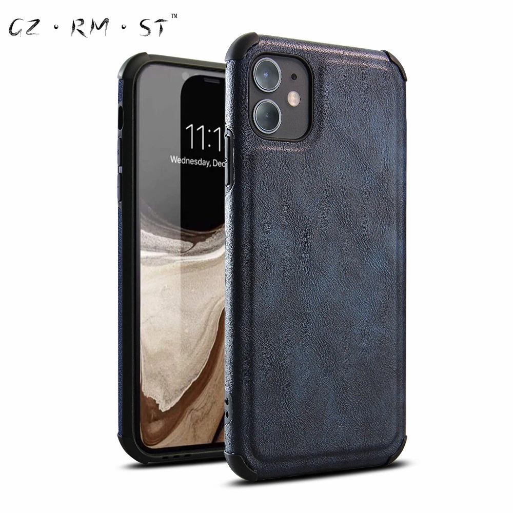

Suitable for retro leather grain anti-fall iphone12 mobile phone shell apple 11pro protective cover xs max soft shell men and wo