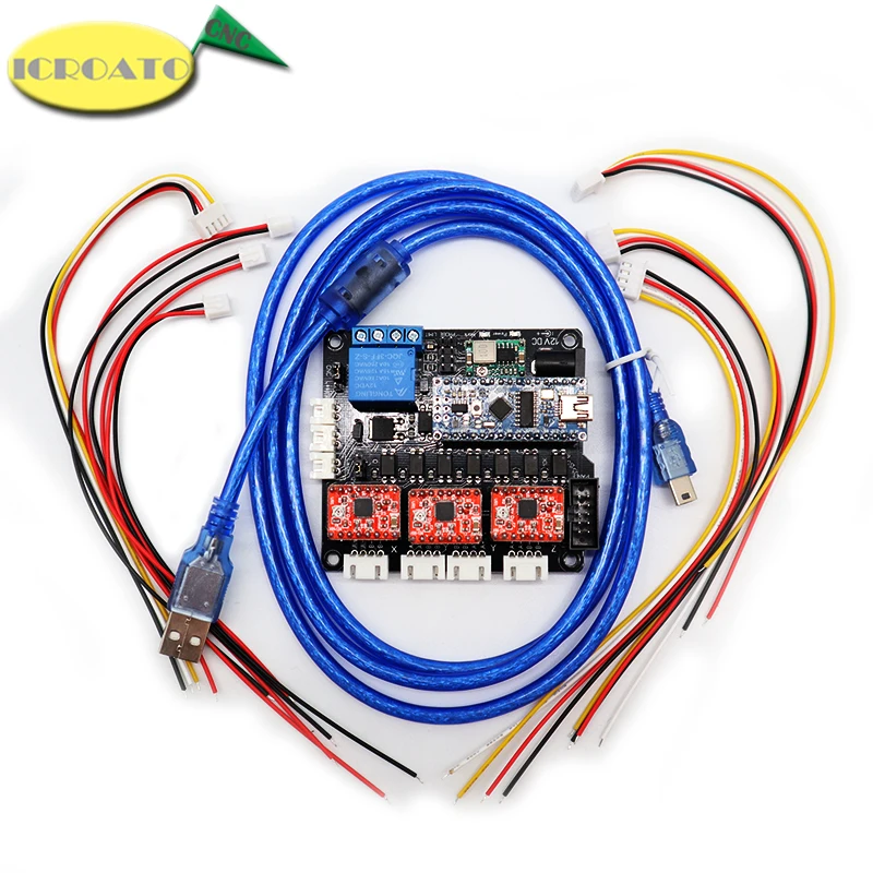 ICROATO GRBL USB Порты и разъёмы ЧПУ гравировальный станок Управление доска 3 оси