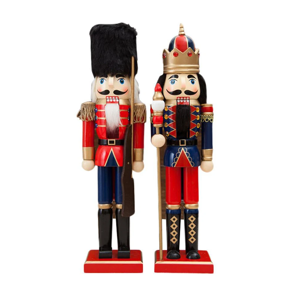 

Wooden Crafts 38CM Fine Nutcracker Soldier Shape Puppet Christmas Gift Decoration 2020 New Household Nutcracker Decorations