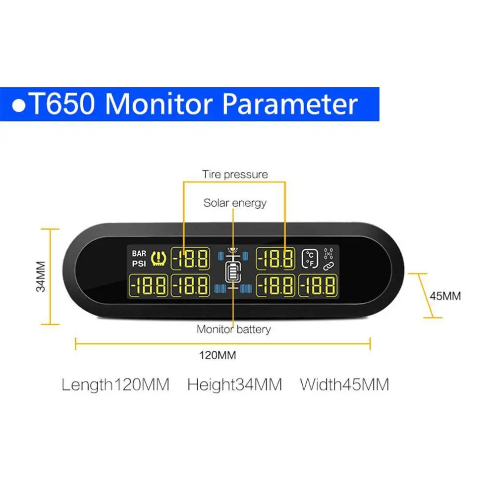 Система контроля давления в шинах TPMS универсальный ЖК-дисплей детали для