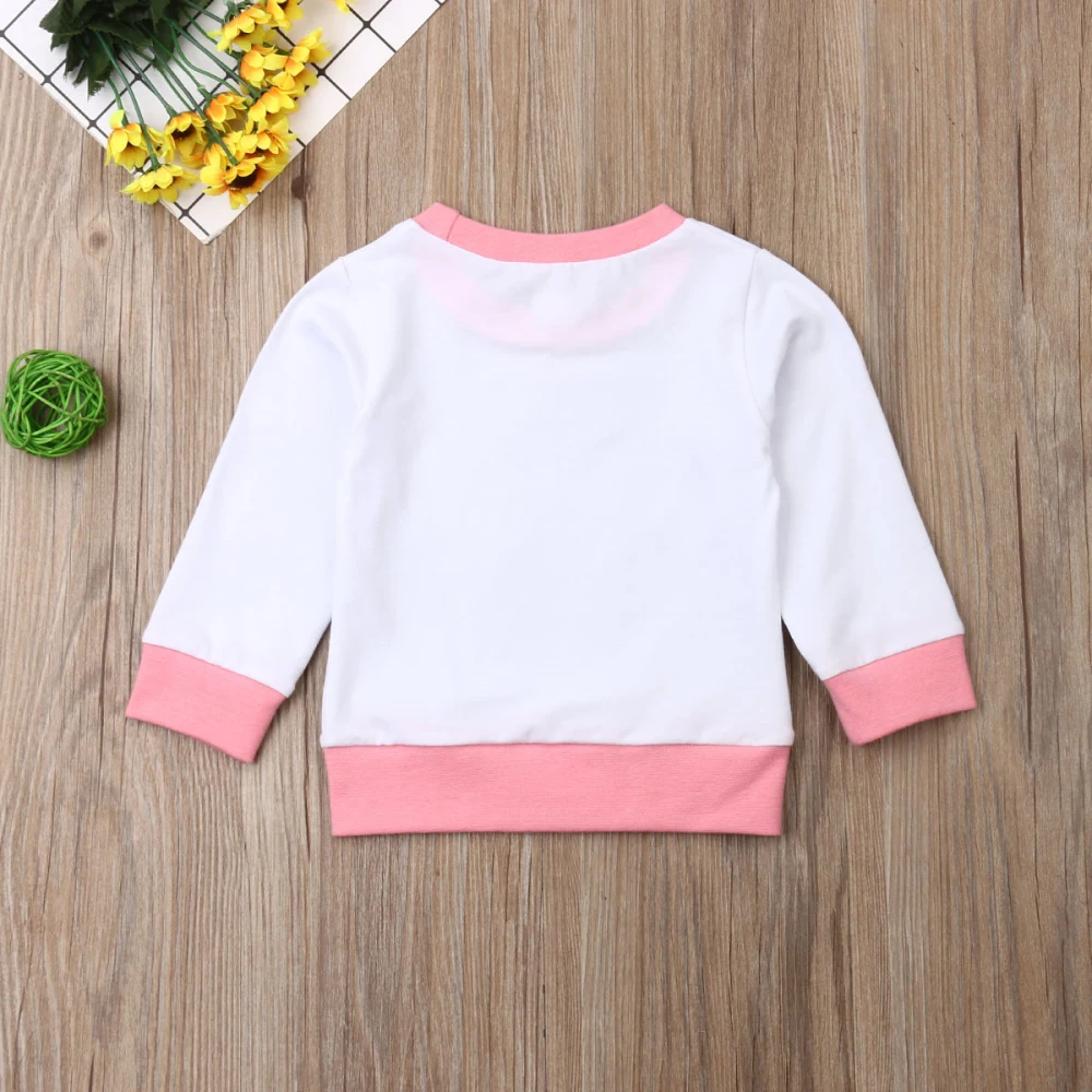 Толстовки для маленьких девочек 2019 милый свитшот с длинным рукавом и блестками в