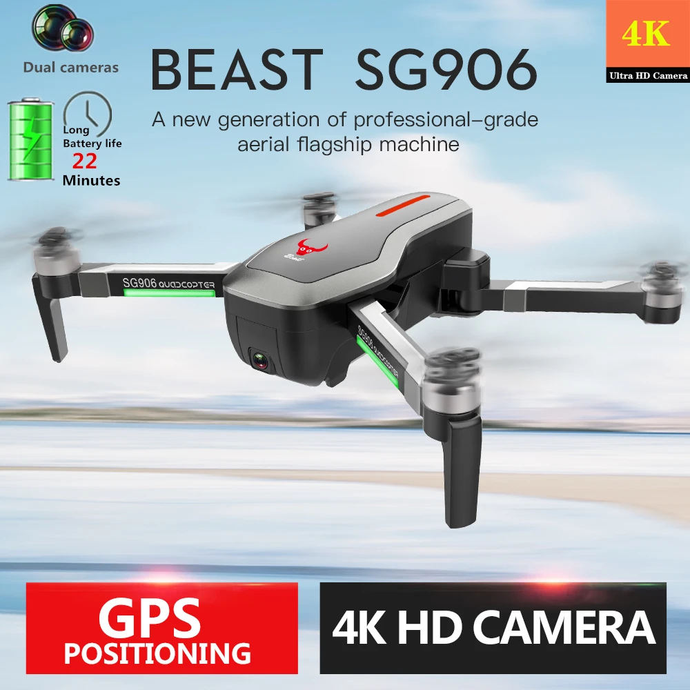 Дрон 4K Профессиональный gps Дроны с камерой HD складной бесщеточный селфи