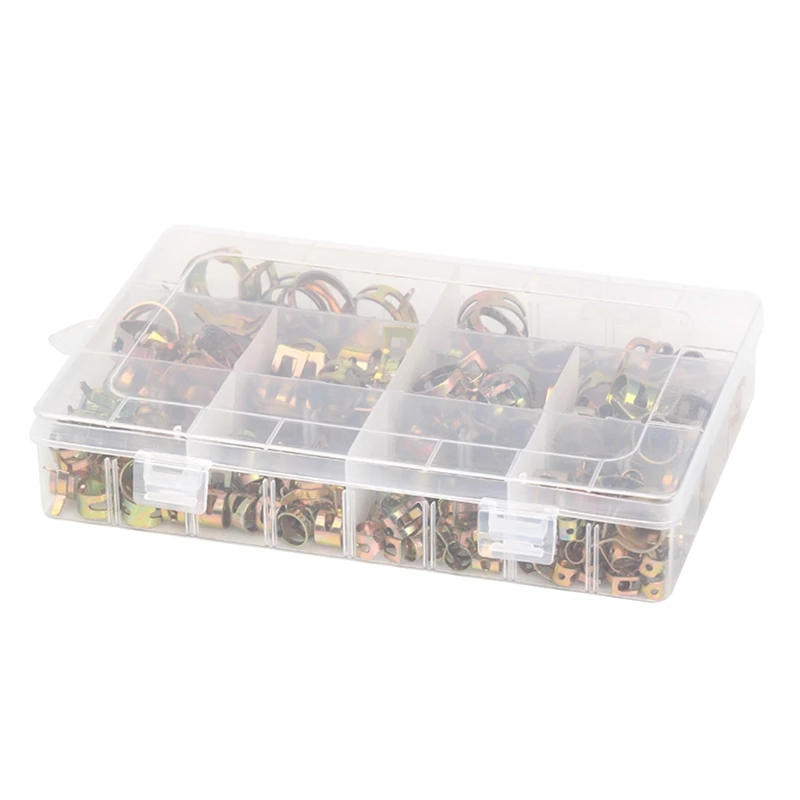 155pcs/BOX Spring Band Pipe Clamp 6-22mm Fuel Hose Water Air Fastener Wholesale |