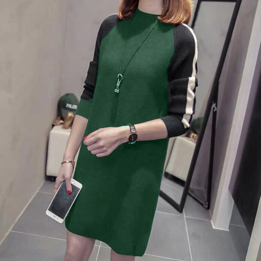 Модные женские платья повседневные весенние свободные Vadim с круглым вырезом