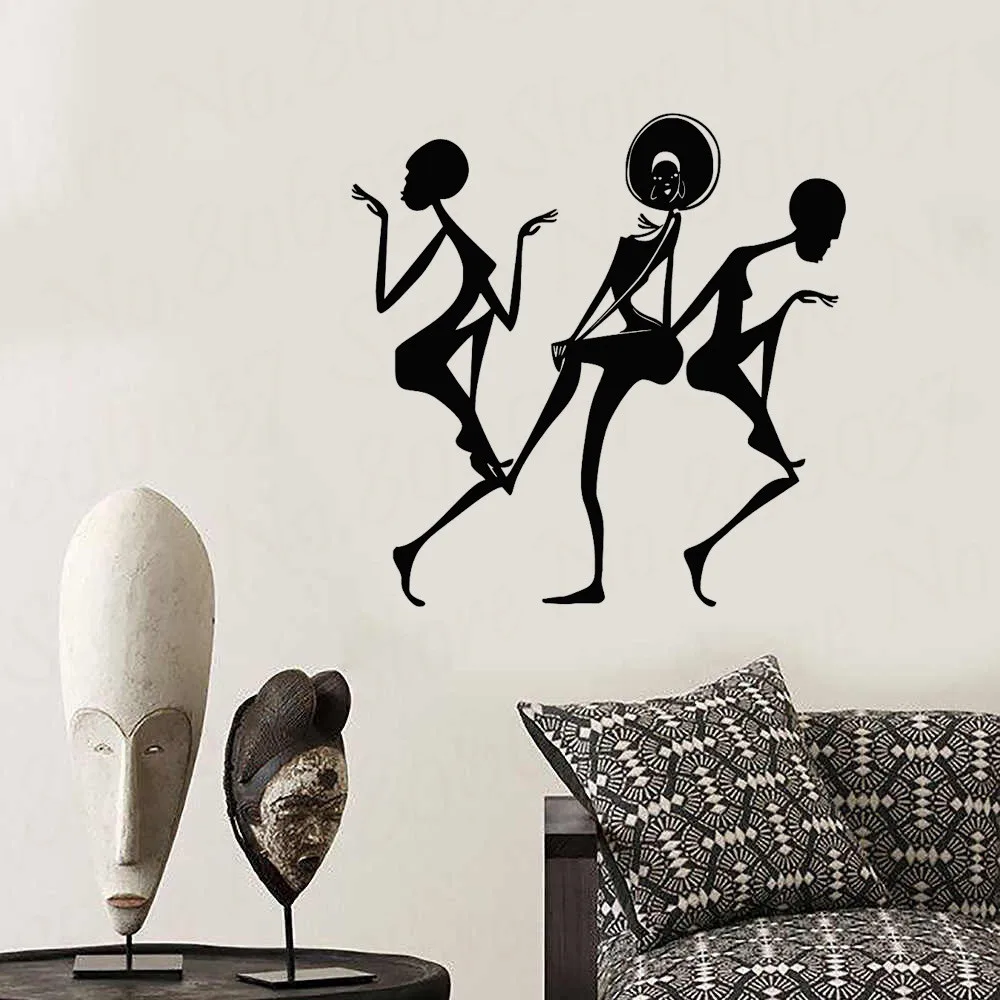 Африканские танцующие девушки художественные креативные настенные наклейки для