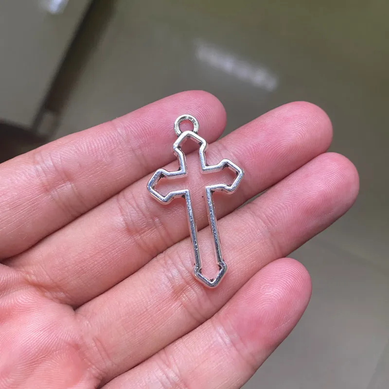 

18pcs Hollow Cross Pendants,Charms Women Necklace Bracelet Keychain Aesthetic Accessories DIY Handmade, Jewelry Making Supplies