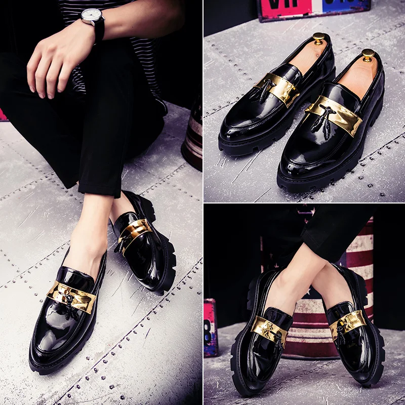 

Мужские мокасины из натуральной кожи, с круглым носком, без шнуровки