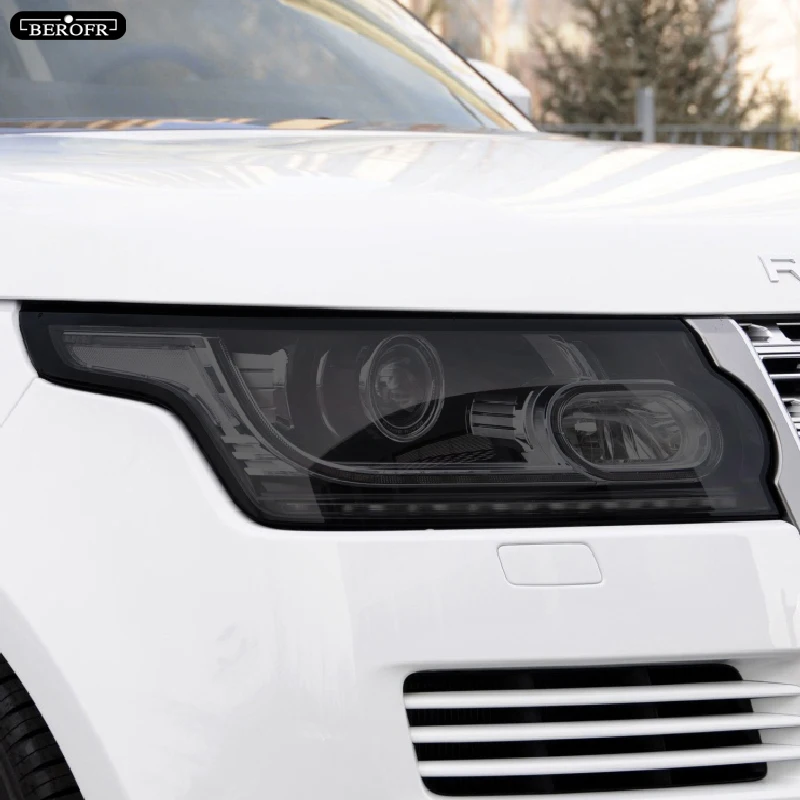 Car Headlight Protection Tint Film Smoke Black TPU Sticker For Land Rover Discovery 4 5 Defender Range Rover Sport Evoque Velar