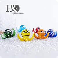 Octopus H& D 6 шт. аквариум мини-черепаха украшения набор ручной выдувного искусства стекло многоцветные Фигурки морских животных Коллекция Подарки для детей - Цвет: Octopus