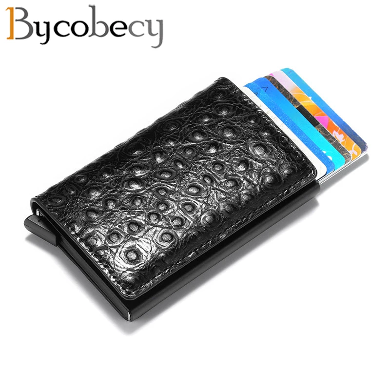Мини кошелек Bycobecy 2021 модный держатель для карт с крокодиловым узором мужской и