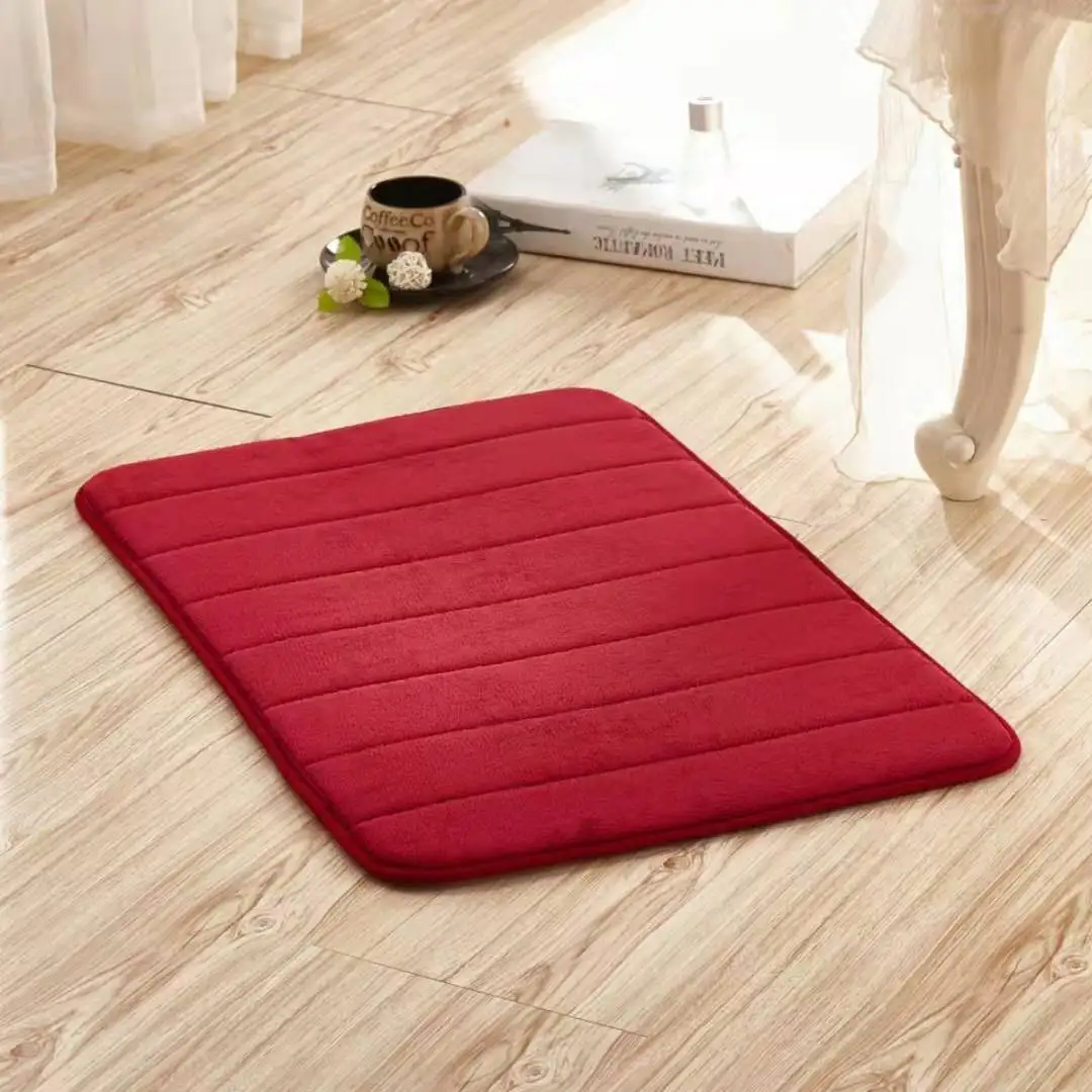 

Soft Bathroom Mat Home Shower Cotton Bath Rug Corridor Coral Fleece Water absorption Carpet Anti-slip product Kitchen Floor Set