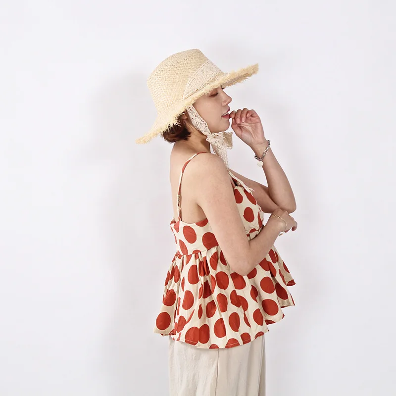 

Korean personality lace bandage big brim raffia straw hat all-match sun hat female holiday beach hat summer