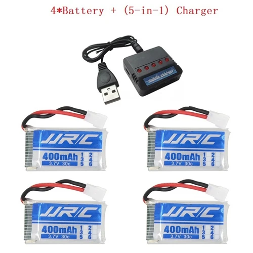 Зарядное устройство Lipo Батарея 3,7 v 400 мА/ч, 30C для JJRC H31/JJRC H43hw Дрон Li-Батарея JJRC H31 Lipo Батарея+(5in1) Кабель зарядного устройства 3/4/5 шт - Цвет: Красный